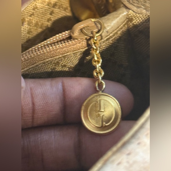 Elegant Tan Handbag with Bamboo Handle Purse As Is Please Look At Pictures Close - Picture 8 of 8